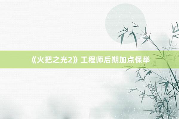 《火把之光2》工程师后期加点保举
